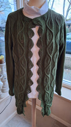 Knitting Pattern Cardigan Green Leaves