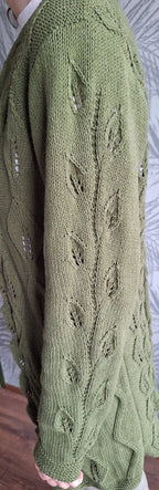 Knitting Pattern Cardigan Green Leaves