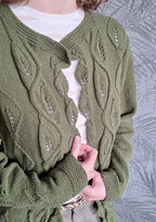 Gebreid vest Green Leafs met bladmotief – breipatroon vest