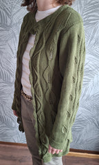 Knitting Pattern Cardigan Green Leaves