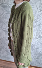 Knitting Pattern Cardigan Green Leaves