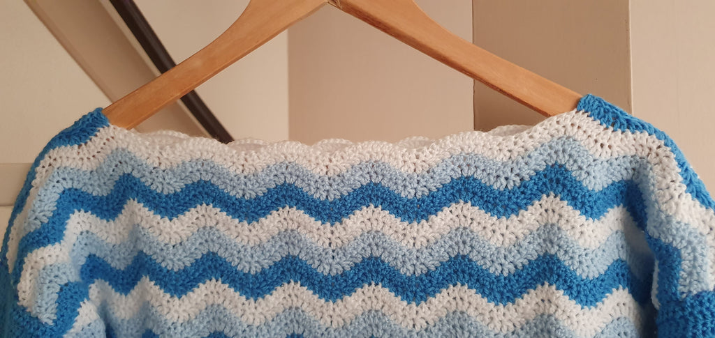 Haakpatroon Trui Blue Wave