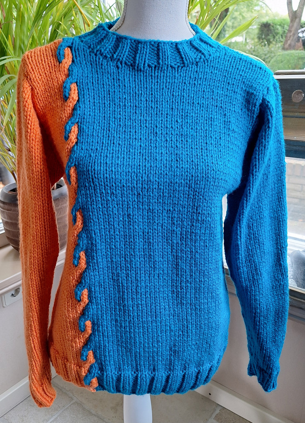 Breipatroon Trui Bicolore