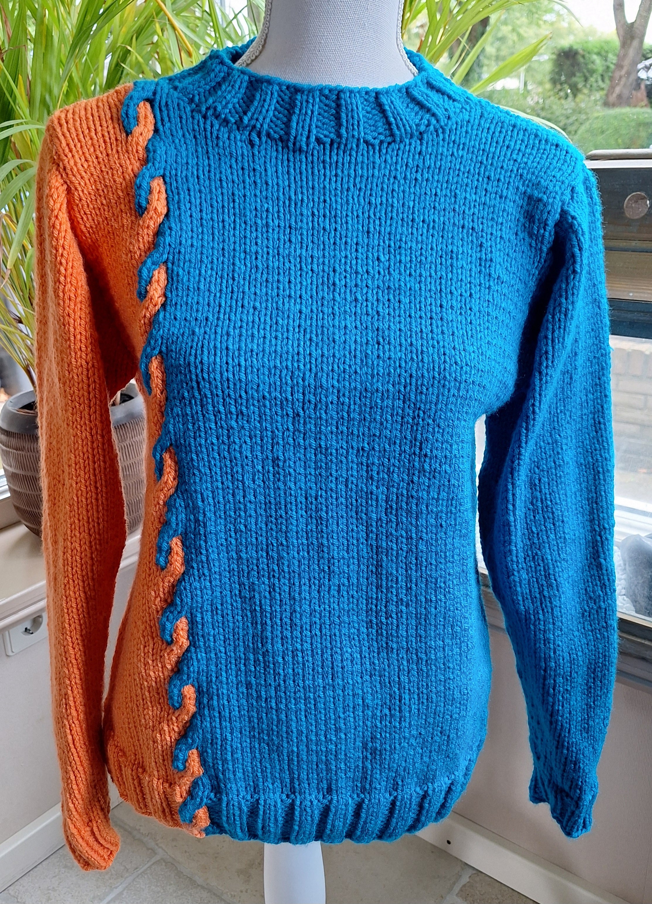 Breipatroon Trui Bicolore