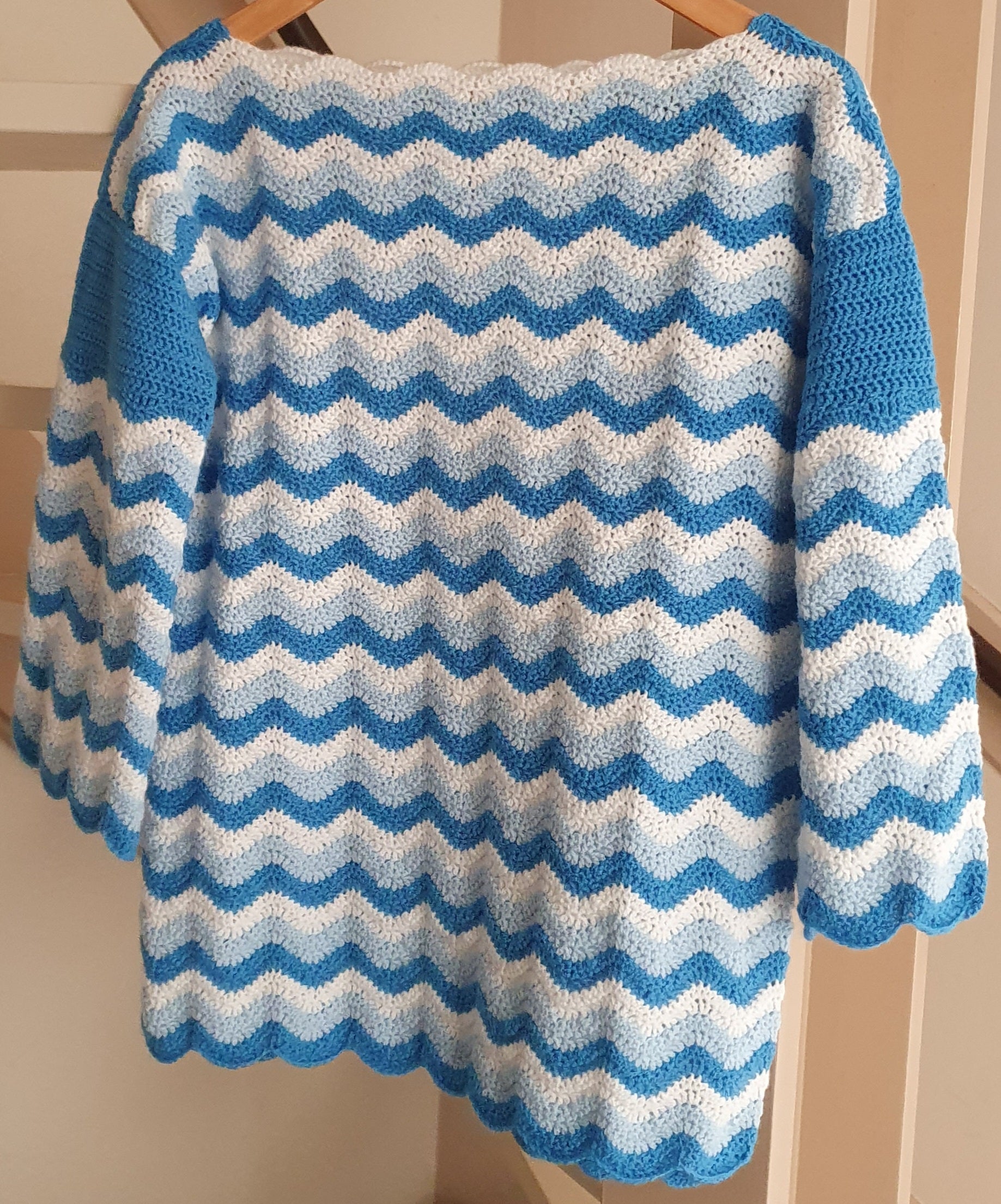 Haakpatroon Trui Blue Wave