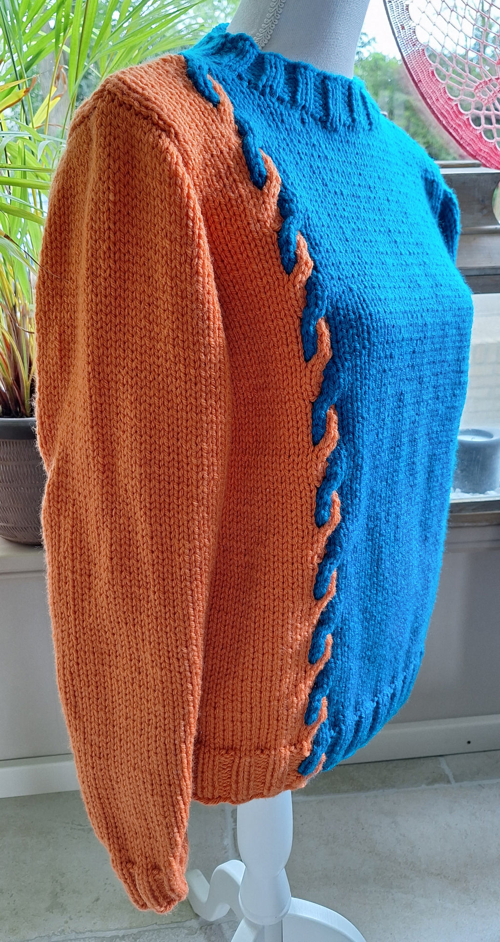 Breipatroon Trui Bicolore